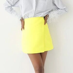 J crew Neon Yellow wrap Skirt 2